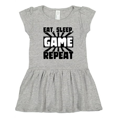 

Inktastic Eat Sleep Game Repeat Gift Toddler Girl Dress