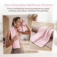 thumbnail image 5 of REGALWOVEN Cotton Hand Towels, Striped Pattern Decorative Comfort Towel for Bathroom, Travel, Camp Pink 2-Piece, 5 of 7