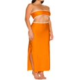 thumbnail image 4 of Femmes Bustier Découpant Robe Sans Manches Robe Décontractée Partie Bodycon Robes Skinny Fente Longue Robe Violet Rose S, 4 of 7