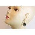 thumbnail image 4 of Sterling Silver Mother of Pearl Abalone Shell Earrings Peacock Blue Silvertone Bail Simple Oval Drops Designed for Adult Women, 4 of 5