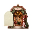 thumbnail image 2 of Christmas Wooden Elf Door Ornament with WELCOME Sign, Miniature Magical Fairy Door for Holiday Wall Shelf Decor and Festive Interior Craft, 2 of 7