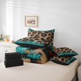 thumbnail image 6 of Castle Fairy Boys Girls Leopard Print Bedding Comforter Set 7-Piece,Bling Glitter King Bedding Sets,Animal Cheetah Print Ultra Soft Bed Sheets,Breathable Home Decor,Reversible, 6 of 8