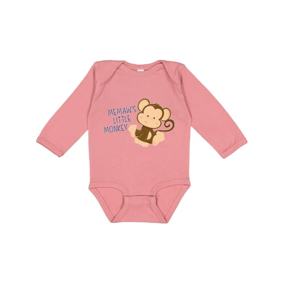 Inktastic Memaw's Little Monkey Boys or Girls Long Sleeve Baby Bodysuit