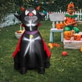 thumbnail image 3 of Topbuy 4.7FT Tall Halloween Inflatable Decoration Blow Up Vampire Black Cat with Crimson Cape Halloween Decor with Bright LED Lights, 3 of 10