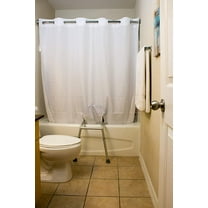 BenchMate Split Shower Curtain for Bath Transfer Benches Premium Hookless Quick-Attach System Helps Keep Water Off Floor