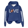 thumbnail image 1 of WEAIXIMIUNG Robes Sweat-Shirt pour Femmes avec Poches Sweat à Capuche à Manches Longues Col Rond Imprimé Lettre Rugby, 1 of 3