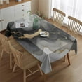 thumbnail image 2 of Black Gray Gold Marble Pattern Rectangle Tablecloth 60"x84",Waterproof Polyester Rectangle Table Cloth, Wipeable Spillproof Polyester Tablecloth for Dining, Camping, Indoor and Outdoor, 2 of 5