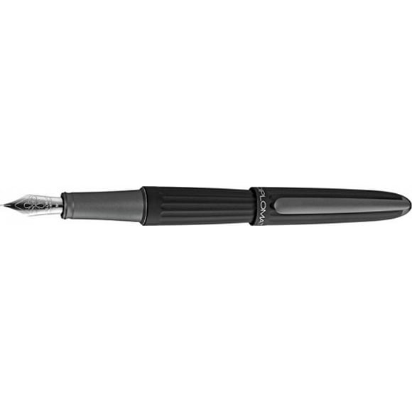 (Lapis Black, Fountain Pen (Steel - Medium Nib)) - Diplomat D40301025 Aero Fountain Pen with Steel Medium Nib - Black