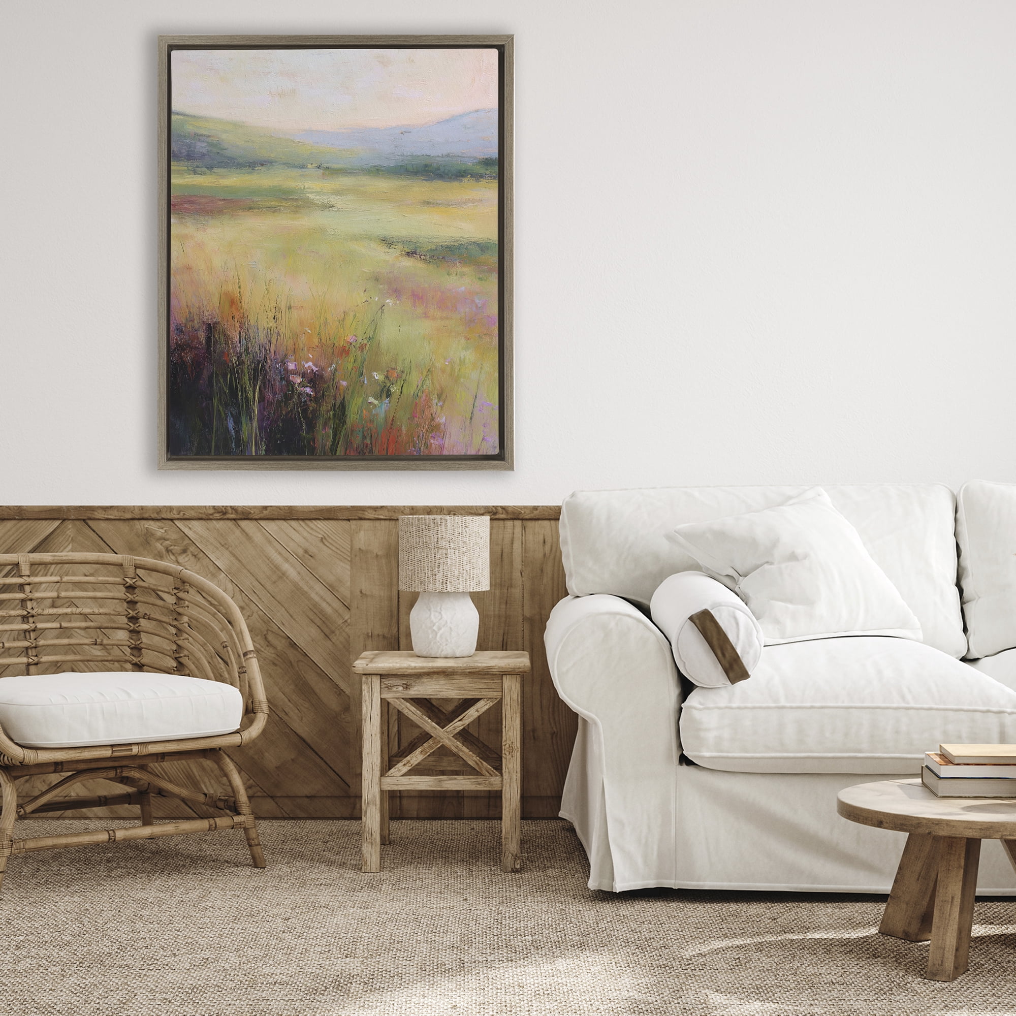 Stupell Industries Green Valley View Brown Framed Floater Canvas Wall Art, design by Svetlana Aleynikova