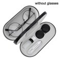 thumbnail image 1 of Estuche doble para gafas, estuche para lentes de contacto con espejo y pinzas, 2 en 1, portátil, de doble cara, color negro, 1 of 5