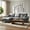 103" Grey, variant on Shaiailed 131" Gray Oversized Modular Sectional Sofa with 2 ottomans,U Shaped Sectional Couch with 2 Throw Pillows,Upholstered Chenille Couch for Apartment & Living Room