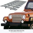 thumbnail image 3 of APS Compatible with Jeep Wrangler 1997-2006 with Chrome Shell Model Main Upper Stainless Steel Chrome Billet Grille Insert J85490V, 3 of 7