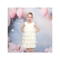 thumbnail image 2 of Sunny Fashion Girls Tiered Ruffle Dress, White Chiffon A-line Sleeveless Birthday Casual Dress 5 Years, 2 of 6