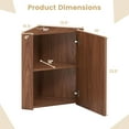 thumbnail image 3 of Giantex 23.5" Corner Medicine Cabinet with Mirror, Wall Mounted Bathroom Cabinet for Small Spaces, Brown, 3 of 9