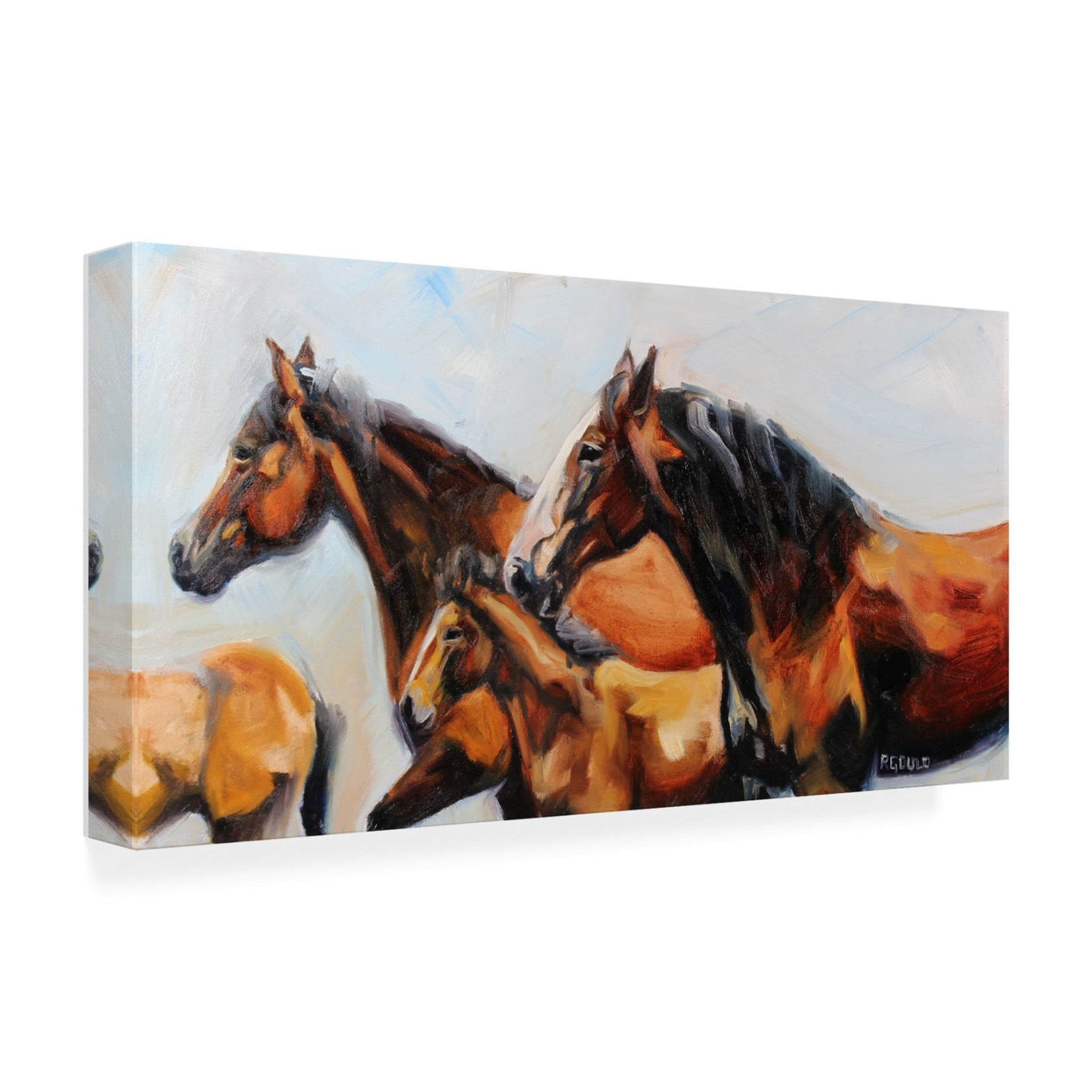 Canvas Wall Art - Renee Gould 'The Herd' Wall Art for Living Room, Bedroom, or Office Décor by Trademark Fine Art - 32 x 16 Inches