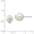 thumbnail image 2 of Primal Silver Sterling Silver Rhodium-plated Cubic Zirconia and Imitation Shell Pearl Earrings, 2 of 4