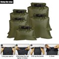 thumbnail image 4 of Pack of 5 Waterproof Dry Bag Kayaking Drifting Carry Cycling Trekking Rafting Canoeing Pack Foldable Portable Trekking Swimming Travel Sack Army Green, 4 of 5