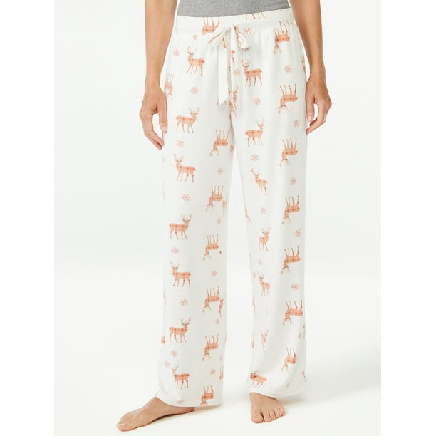 Joyspun Women's Hacci Knit Wide Leg Pajama Pants, Sizes S to 3X