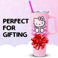 thumbnail image 5 of Silver Buffalo Sanrio Hello Kitty Waving Stainless Steel Tumbler with Handle and Straw, Fits in Standard Cup Holder, 40 Ounces, 5 of 9