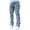A-Sky Blue720, variant on Mens Distressed Fringe Jeans Flare Full Length Mid Rise Denim Pants Durable Streetwear Urban Casual Stacked Jeans