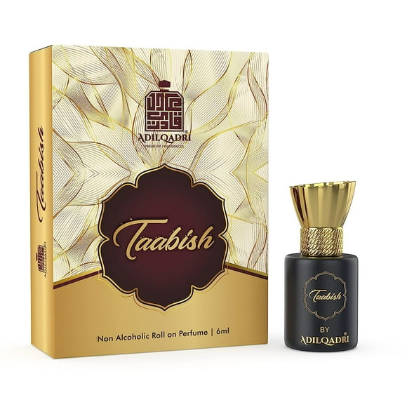 Adilqadri Taabish Roll On Attar For Men & Women 6ml, 0.2 Fl.oz. | Non Alcoholic Long Lasting Unisex Perfume - With Fresh, Warm & Spicy Notes | Skin Friendly Perfume - Sweet Arabic Scent