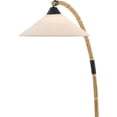 thumbnail image 6 of Natural Rattan New Brass Satin Black Lisbon Floor Lamp, 6 of 6