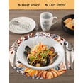 thumbnail image 3 of 15 Inch Round Placemats Set of 6, Orange Blue Fall Non Slip Heat Insulation PP Table Mats, Thanksgiving Pumpkins Botanical Rustic Washable Place Mats for Kitchen Dining Party Table Decor, 3 of 7