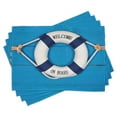 thumbnail image 1 of Ambesonne Nautical Place Mats Set of 4, Welcome on Board Sign, Standard Size, Blue Navy Blue White, 1 of 6