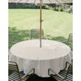 thumbnail image 2 of Outdoor Tablecloth with Umbrella Hole Zipper Light Blue Cherry Floral Round Tablecloth 60" Waterproof Outside Table Cloth Modern Art Falling Petals Burlap Patio Table Cover Tablecloths for Picnic, 2 of 8