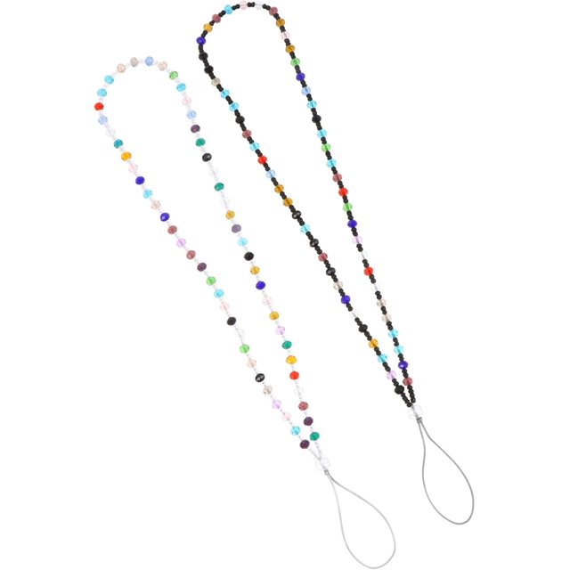 HUGFEGWE 2pcs Mobile Phone Straps Beads Phone Lanyards Mobile Phone Chains Cellphone Hanging Straps Long Phone U2537-9517
