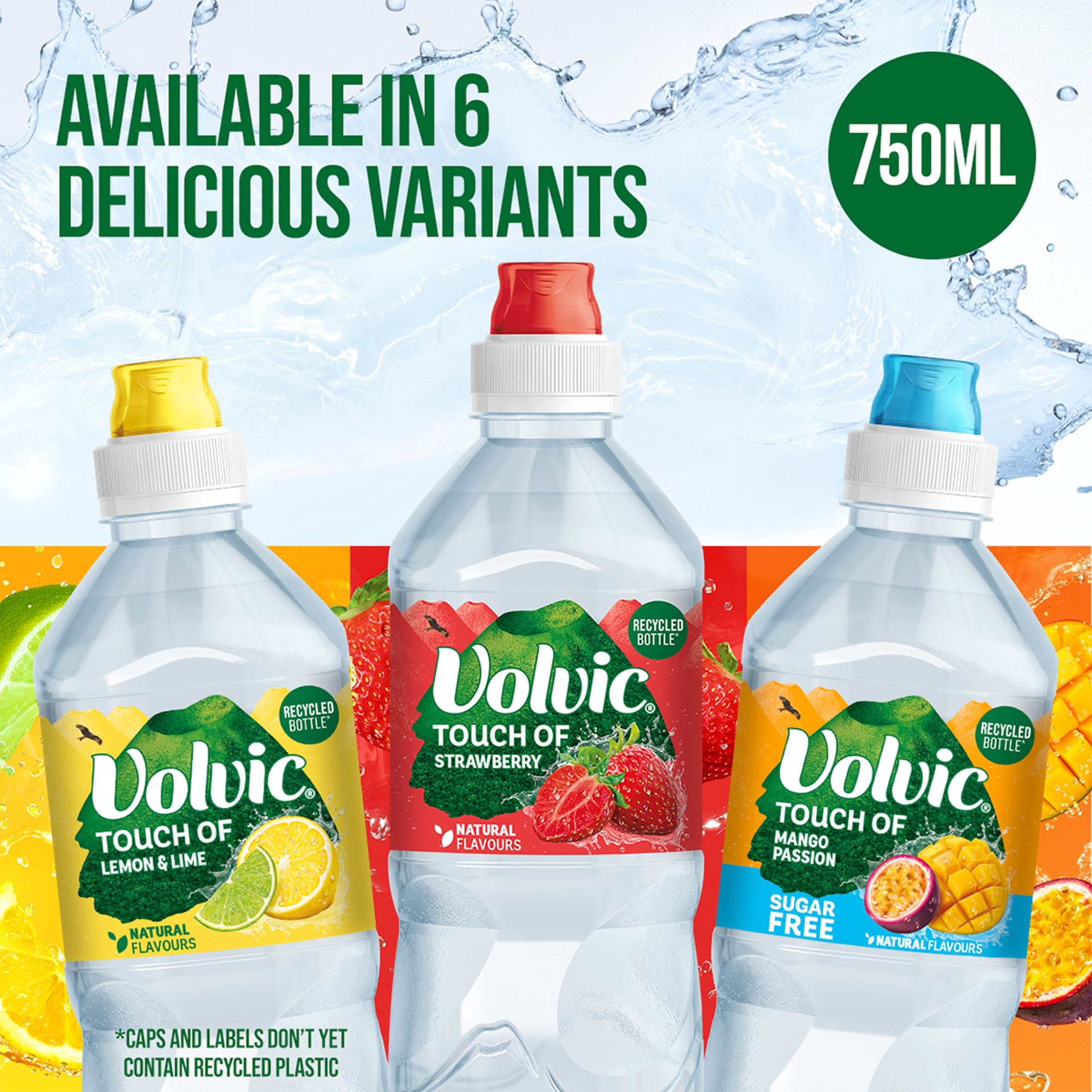 Volvic Touch of Fruit Strawberry Still Flavoured Water 750ml, Imported from Britain