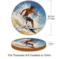 thumbnail image 3 of Surfing Elegant Microfiber Leather Round Coasters (6PCS) – 11x11 cm/4.3x4.3 in Set for Drinks, Table , Home Decor, 3 of 6