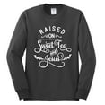 thumbnail image 2 of Wild Bobby Raised on Sweet Tea and Jesus Inspirational/Christian Men Long Sleeve Shirt, Charcoal, Large, 2 of 5