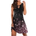 thumbnail image 1 of Cameland Robe d'Été Confortable Mode Décontractée Sans Manches Col en V Imprimée Slim Rose TTTG, 1 of 4