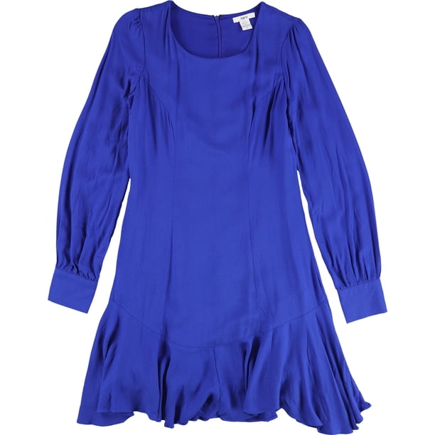 bar III Vestido ajustado y acampanado para mujer, azul, 2