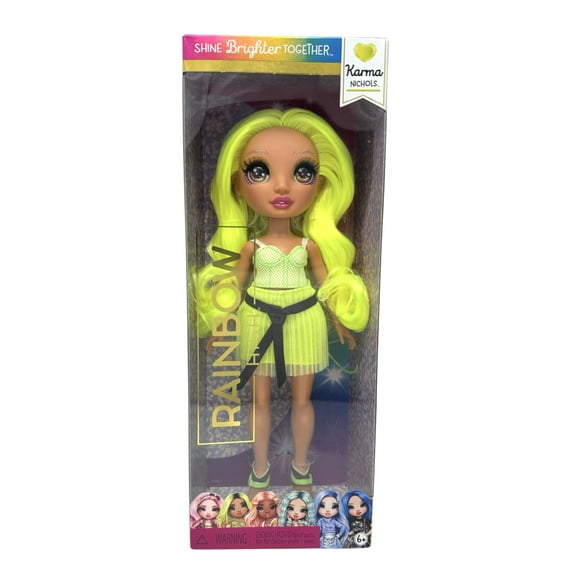 Rainbow High Karma Nichols 11" Fashion Doll - Neon Yellow Hair & Fashion Outfit