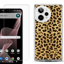 Phone Case for ATT Verge 2 5G, with Screen Protector, by OneToughShield - Cheetah Gold/Black