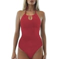 thumbnail image 1 of Women's Tankini Swimsuits Solid Color Triangle Backless Summer Beach Tankinis Swimwear for Women Red, 1 of 4