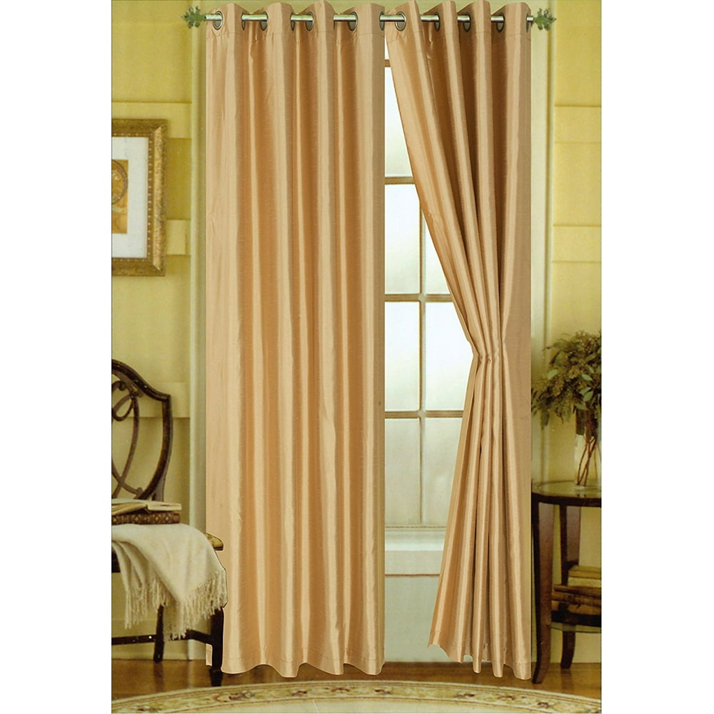 1 PANEL Nancy SOLID GOLD SEMI SHEER WINDOW FAUX SILK ANTIQUE BRONZE