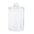 thumbnail image 2 of Plastic Canister Clear Cotton Swab Organizer Storage Case Round Container Makeup Holder Box (Clear), 2 of 5