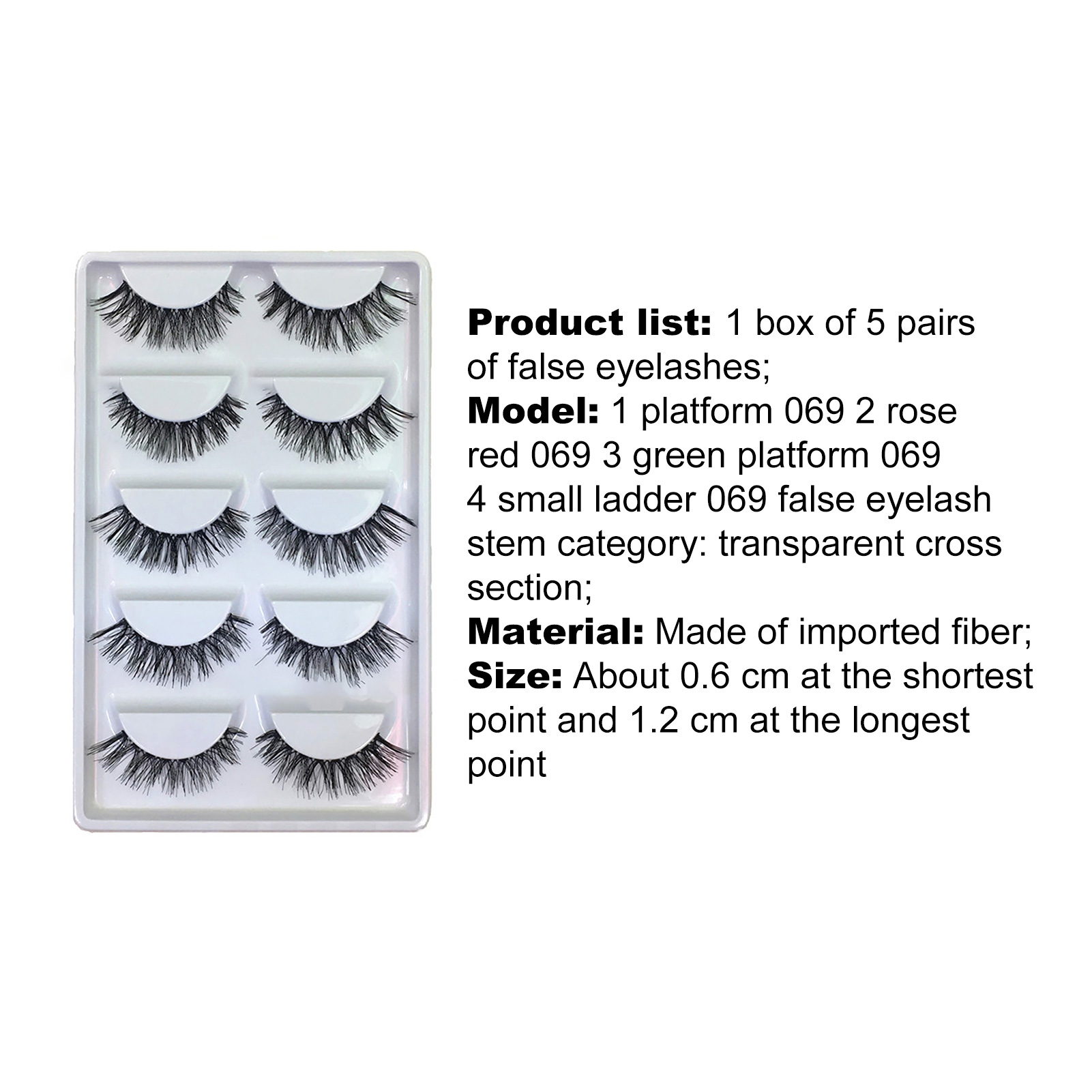 Women 5 Pairs Natural Long Thick Cross False Eyelashes Fake Eye Lashes for Makeup Studio