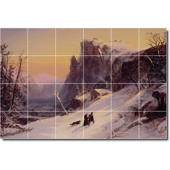 Ceramic Tile Mural-Jasper Cropsey Landscapes Painting 295. 36" w x 24" h using (24) 6 x 6 ceramic tiles