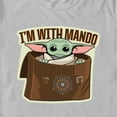 thumbnail image 2 of Men's Star Wars: The Mandalorian Grogu I'm with Mando Graphic Tee Silver Medium, 2 of 4