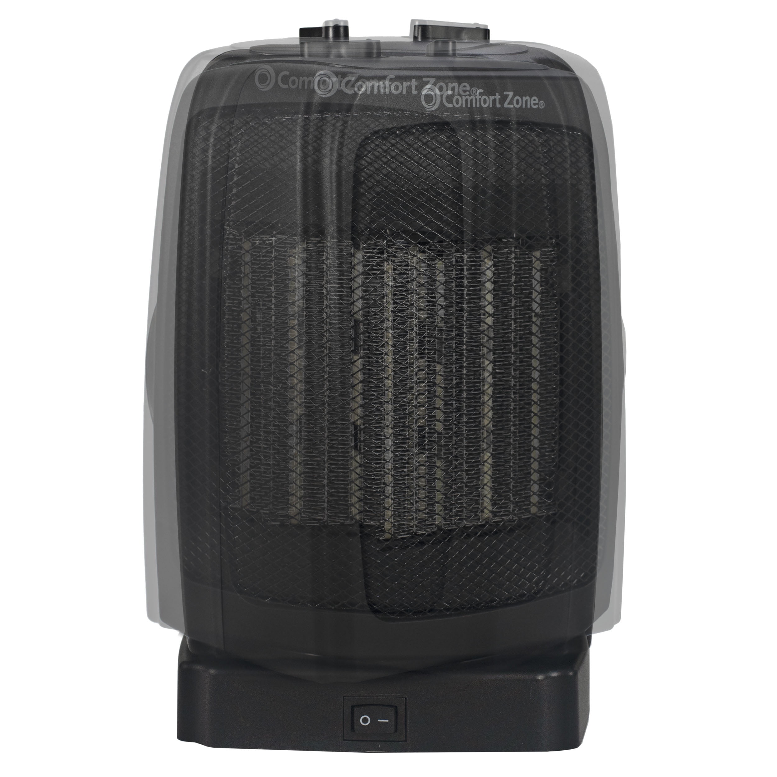 Comfort Zone 1,500-Watt Energy-Save Oscillating Ceramic Heater with  Adjustable Thermostat u0026 Overheat Protection, White - Walmart.com