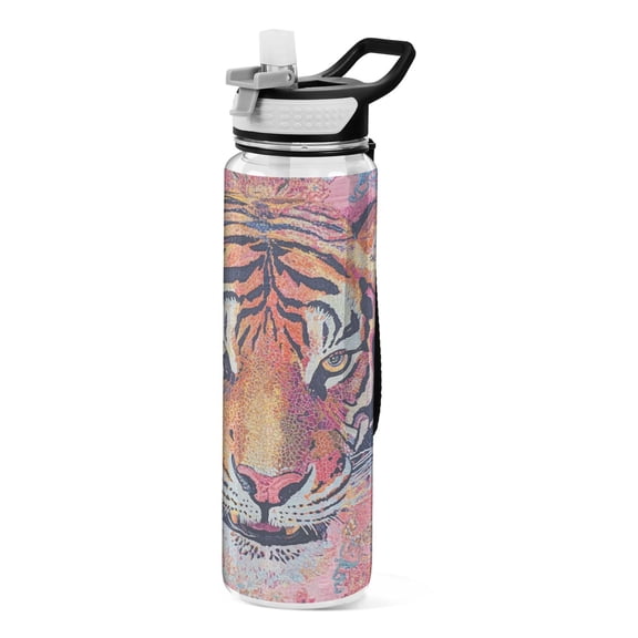 BZSMCE Sport Bottle Vibrant Tiger Majesty Outdoor sports Water Bottle Size: 10.4x3in