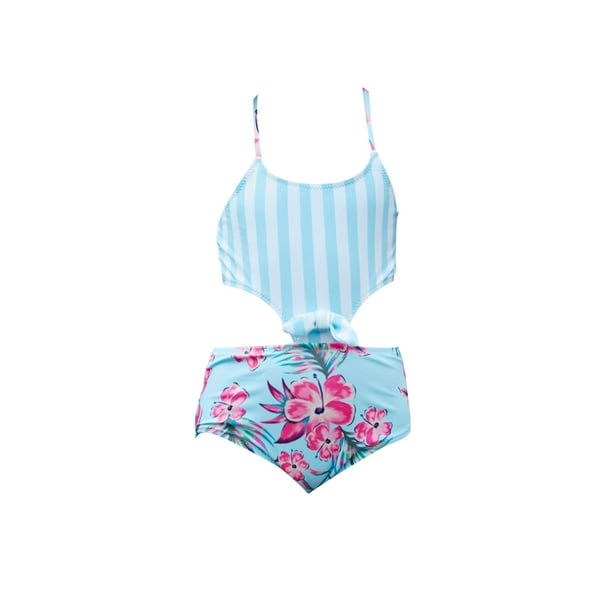 Young Girls Striped Print Bikini Holiday Cute Children One-Piece Swimsuit  Bathing Suit Hollow High Waist Kid Beach Swimwear - China Kid Swimwear and  Kids Swimsuit price