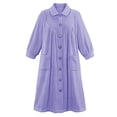 thumbnail image 1 of Forro polar de felpa Robe Collections Etc con botones en la parte delantera, color lavanda, 1 of 5
