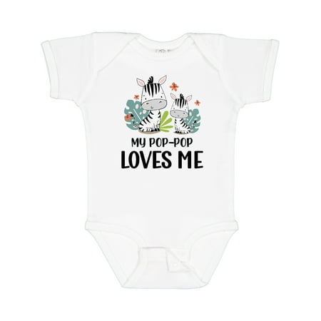 

Inktastic Zebra My Pop-pop Loves Me Gift Baby Boy or Baby Girl Bodysuit