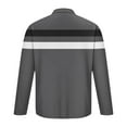 thumbnail image 5 of Fnnxeal Men's XL Long Sleeve Polo Shirt - 100% Polyester Dark Gray Striped, Wrinkle-Resistant Quick Dry, Smart Casual for Daily & Office Wear, 5 of 5