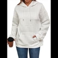 thumbnail image 3 of Sudadera Informal con Capucha de Jacquard Texturizado para Mujer, Sudadera Holgada de Larga de Color Liso Y2K con Bolsillos. XXL, 3 of 10